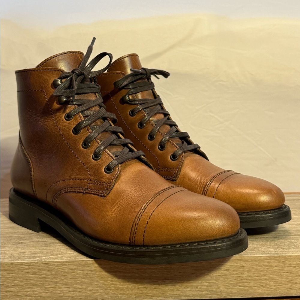 Women’s Thursday Boot Co Captain Leather Cap Toe Size 9.5 Ankle Boots Natural